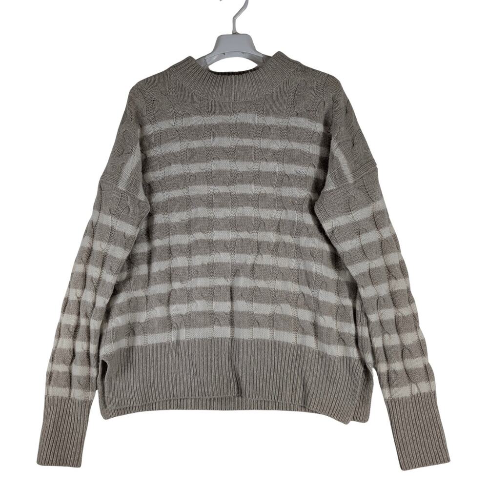 La Ligne Striped Cable knit Sweater Cashmere Blend Cream and Beige Women’s XS